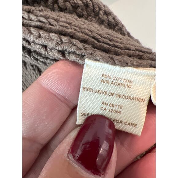 Free People size small brown cable-knit short-sleeved cardigan sweater - Picture 3 of 3